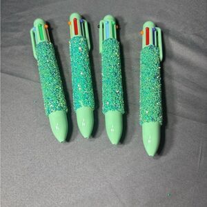 4 New Jot Green Pens with Metal Tip NWT